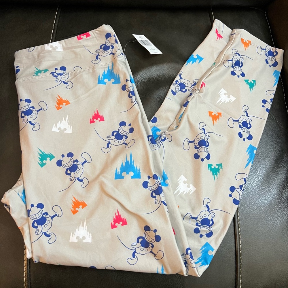 Disney Parks Mickey Mouse Castle Grey Leggings Womens Multiple sizes!